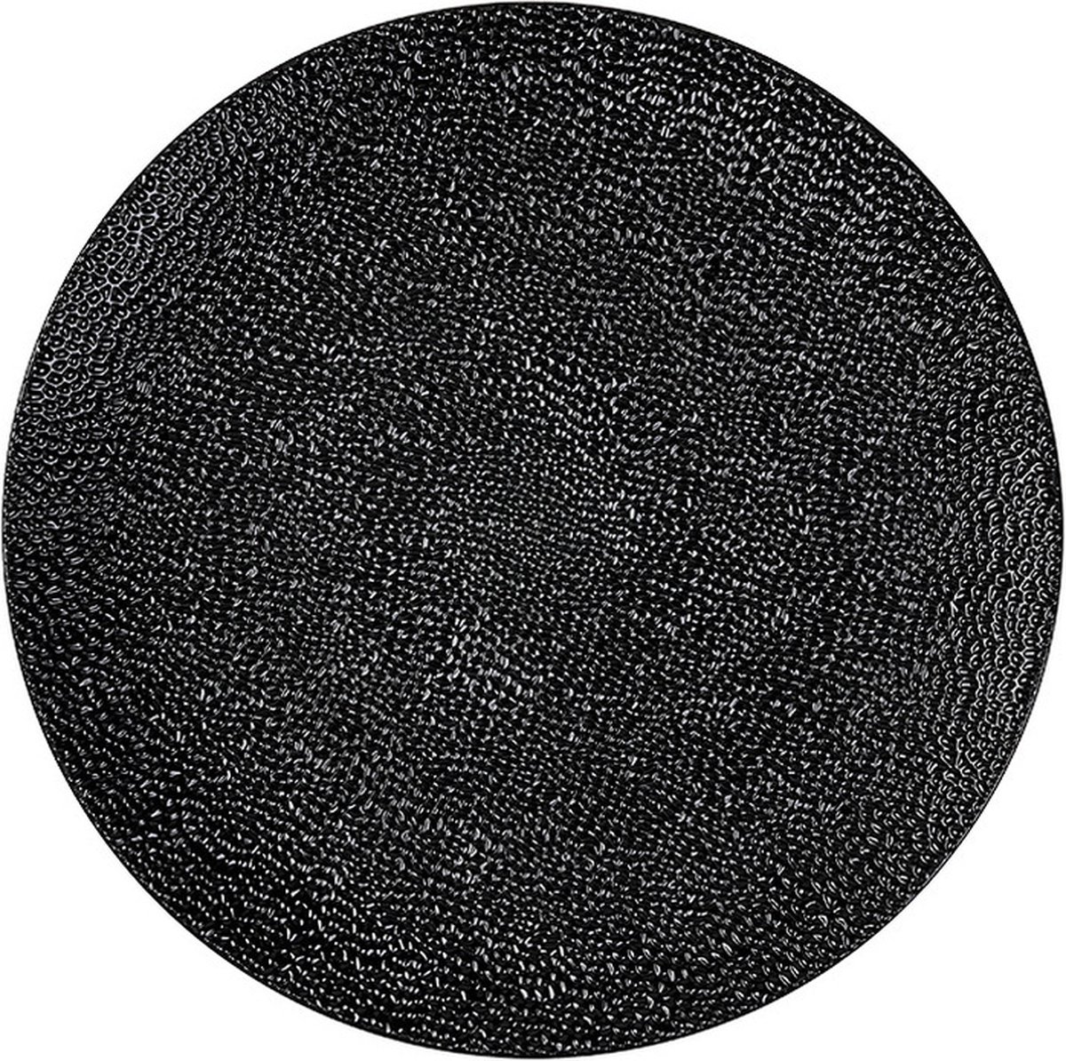 Inge Christmas kaarsenbord/onderbord -zwart gehamerd - kunststof -D33 cm -rond