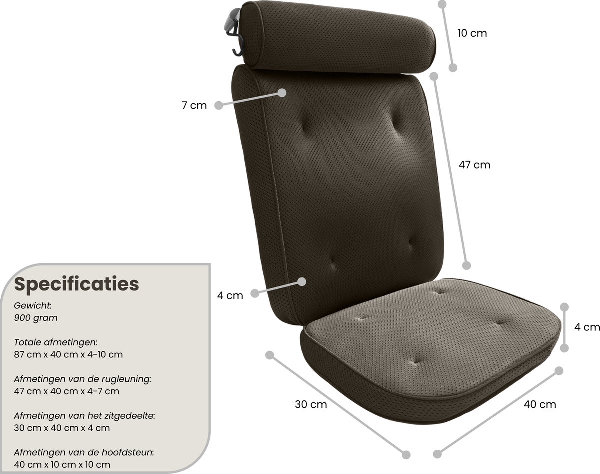 HelloBath® - Luxe Badkussen (afritsbaar) - Kussen voor in bad - Nek - en rugondersteuning in bad - Badzitje - Incl. Waszak - Zwart — afbeelding 12
