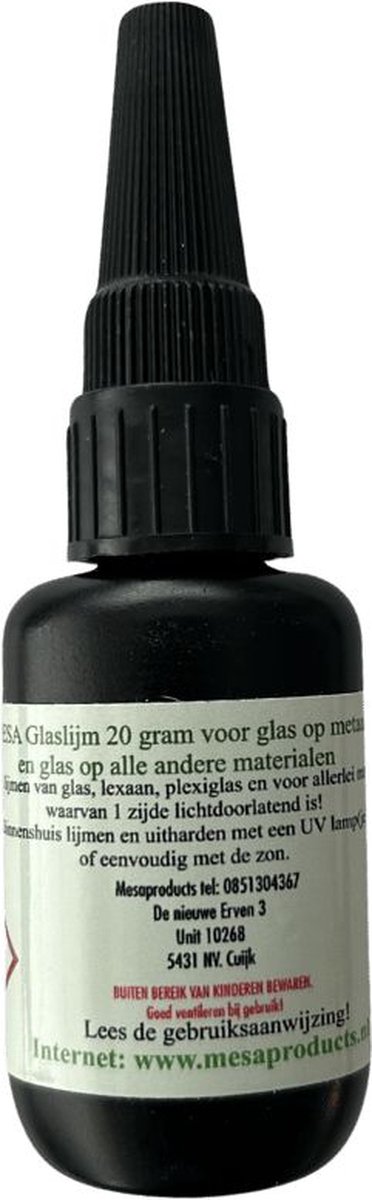 Glaslijm speciaal voor metaal op glas etc. 20 gram