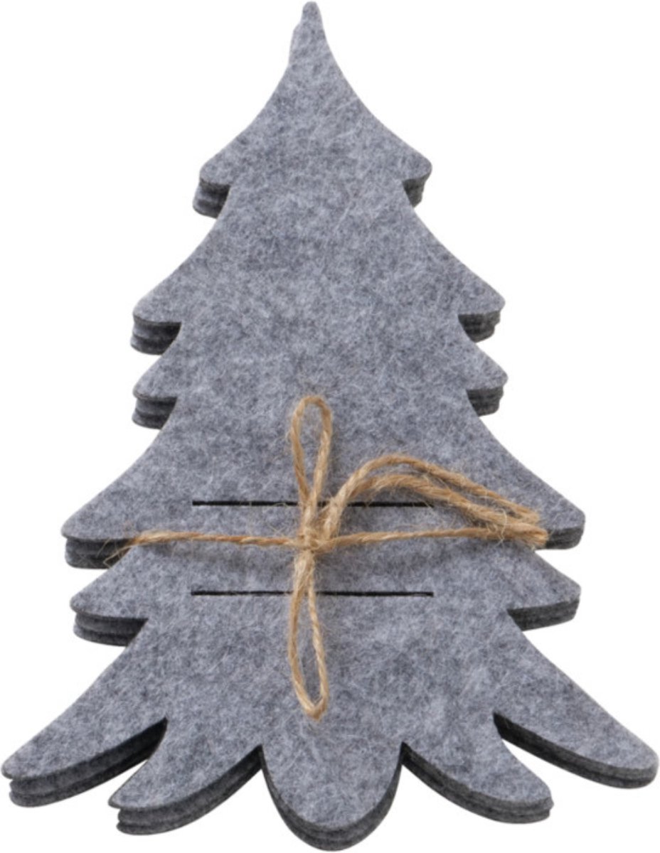 Bestekzakje van vilt FILZY in de vorm van een kerstboom