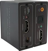 HDMI Audio Extractor 4K 60Hz - Audio Converter - HDMI In naar HDMI Out + Optisch (SPDIF) - 5.1CH - TV, Laptop, PC & Gameconsoles - Met Voedingsadapter