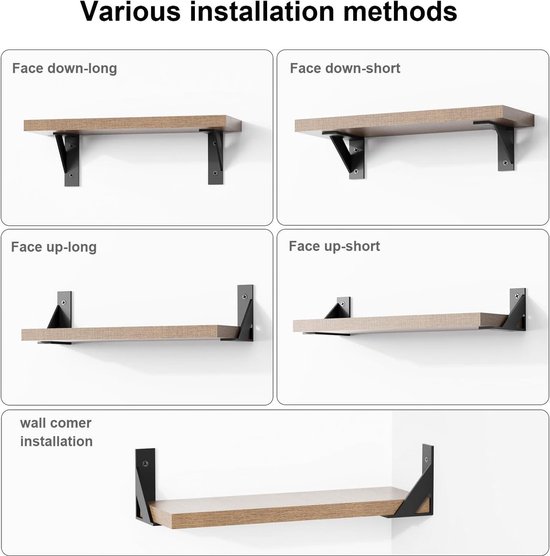 2 Stuks Metalen Plankbeugels,wandconsole Plankdrager,industriële Beugels Voor Zwevende Planken,zware Plank Beugels,zwart,gebruikt Voor De Woonkamer,25cm/9.8in