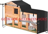 Kibus HOES voor Konijnenhok - Zwart - 180x52x86cm - Winter - Buiten - Regen Wind Waterdicht - Cover - Konijnenhokhoes - Konijn