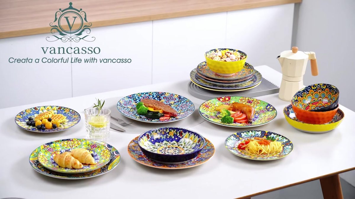 vancasso Bonita Kleine ontbijtkommen, set van 6, keramische kommen, dompelkommen, serveerschalen voor soep, dessert, snack, pap, rijst, vaatwasser en magnetronbestendig, warme kleur