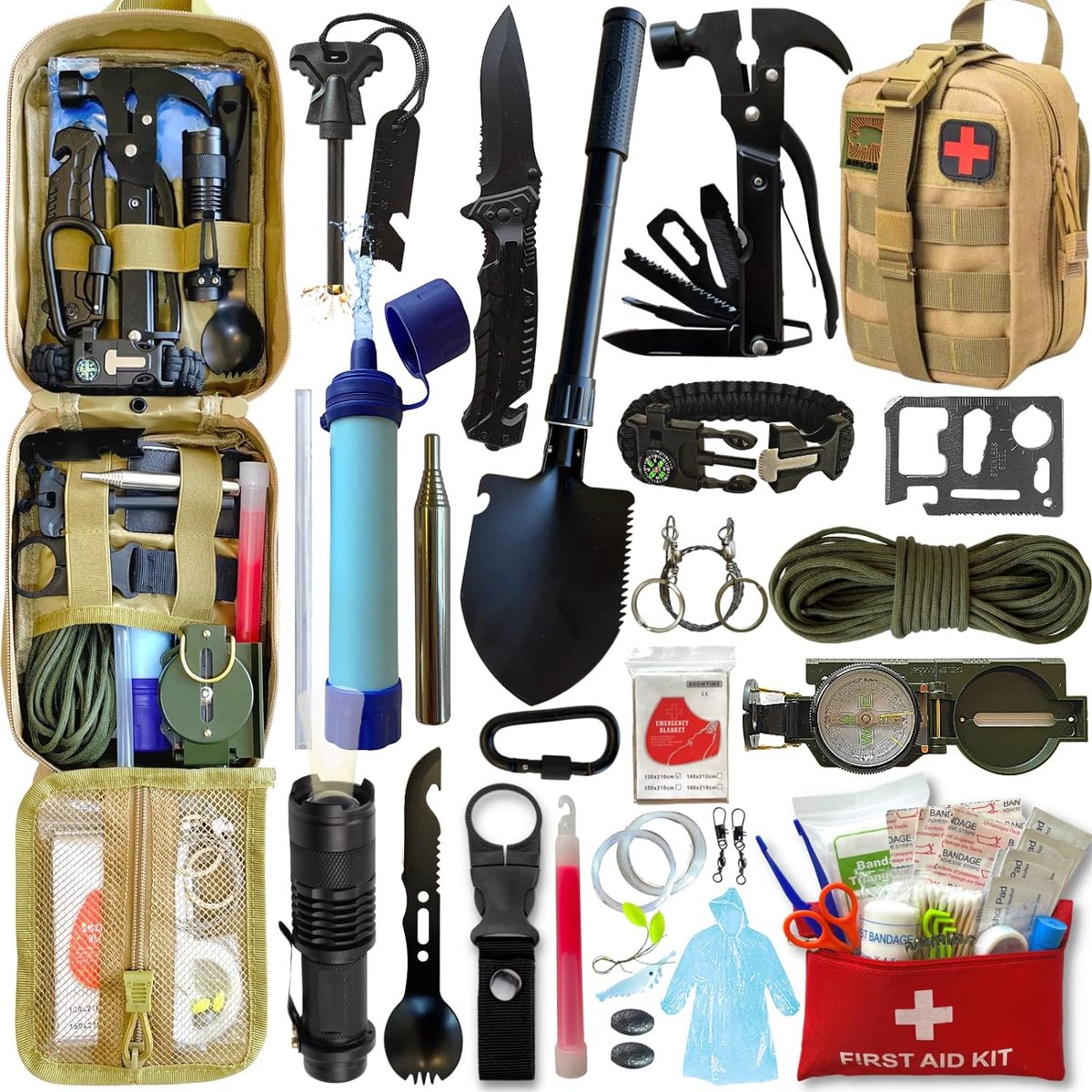 Outils d'urgence 51pcs-300pcs Trousse de premiers soins portable Sac de survie M