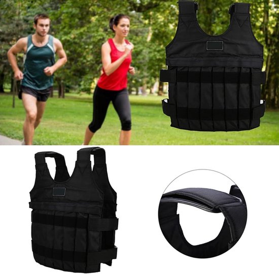 HOMCOM Gilet lesté réglable veste lestée 20 Kg max. poids amovibles