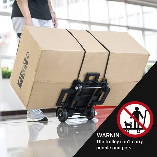 Wincspace Lichtgewicht opvouwbare handkar Dolly opvouwbare handvrachtwagen draagbaar hulpprogramma verplaatsen winkelwagen-draagbare opvouwbare dolly ( 4 wiel/150 lbs) (4 wielen