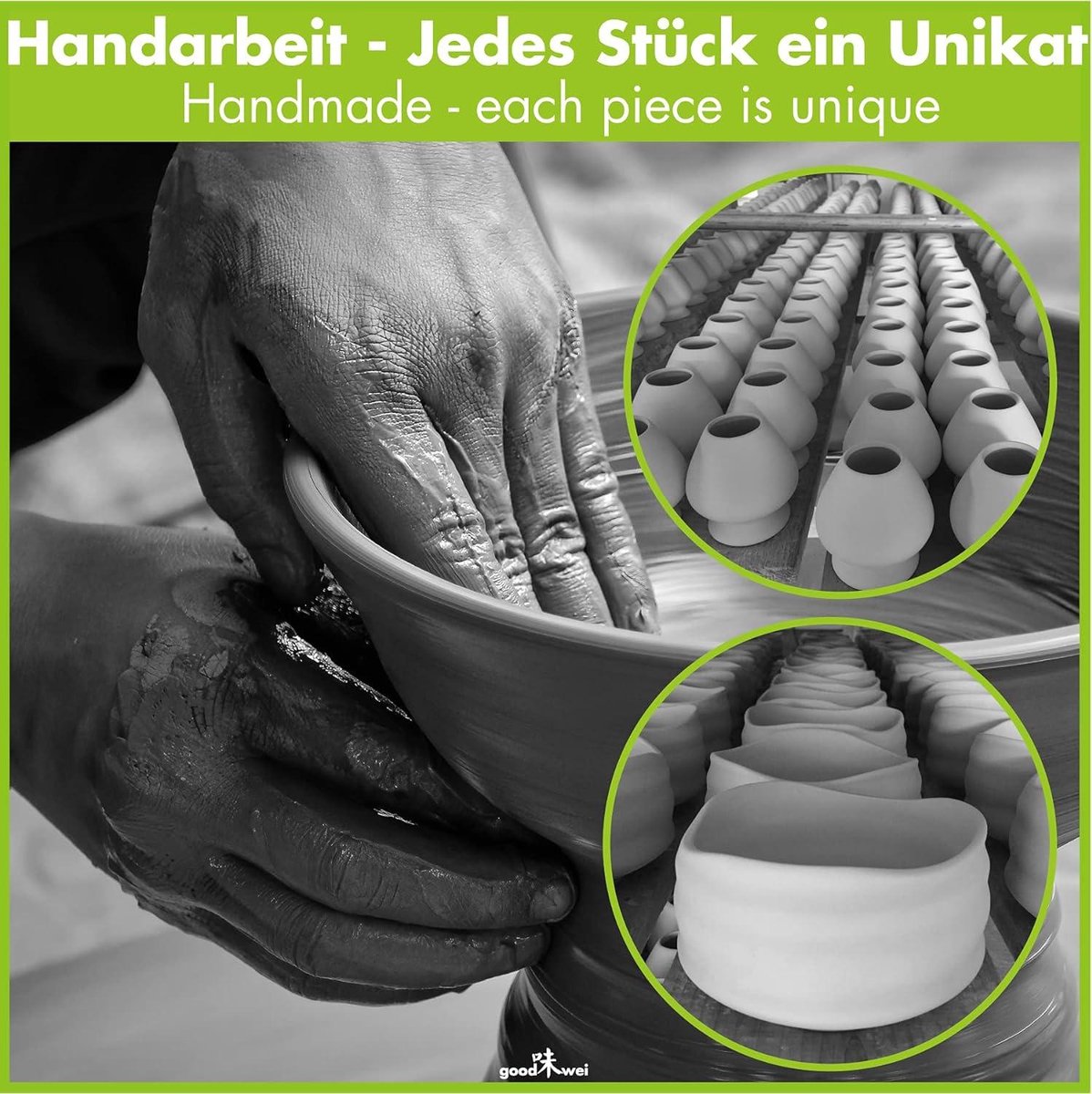 Mr.MATCHA® set: Matchaklopper (chasen) en klopperhouder-wit