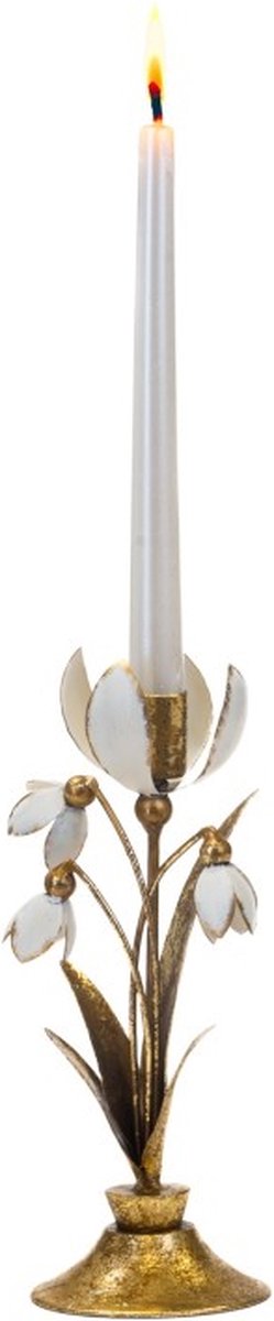 Goodwill Kaarsenhouder Sneeuwvlokjes Goud H 25 cm op Prijzenvolger.com