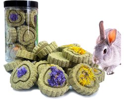 Konijnenspeelgoed - Natuurlijk Timothy Hooi Kauwspeeltje - Verbeter de Tandgezondheid - Voor Konijnen, Chinchilla's, Cavia's, Hamsters - 18 Stuks