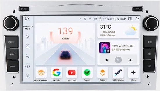 geschikt voor Opel Astra H Corsa C & D Agila Combo Antara Vectra Zafira Meriva Vivaro Tigra | Zilver grijs 2002 - 2013 | Carplay & Android Auto | 1GB & 32GB | Autoradio met Navigatie | Radio scherm | 2003 2004 2005 2006 2007 2008 2009 2010 2011 2012