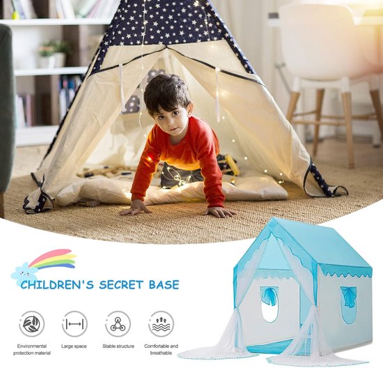 Ergocar Tente Château De Princesse Pour Enfants – Cabane Pliable Intérieur/extérieur – Cadeau Anniversaire Filles Et Garçons