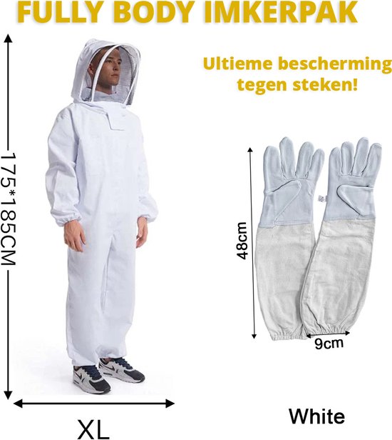 Combinaison D'apiculteur Adulte DEM7321 – Protection Intégrale Avec Chapeau, Coton, Anti-piqûres