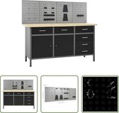 Bol.com The Living Store Werkbank - - Werkplaatsopslag - Afmeting- 160 x 60 x 85 cm - Robuust - Ruime opbergmogelijkheden aanbieding