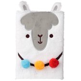 Fluffy notitieboek lama met pompon en oortjes