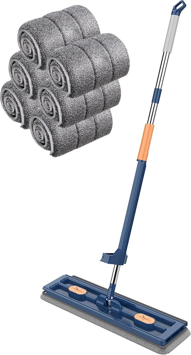 Goedkoopste Blyx® - Dweilstok - Dweil - Dweilen - Dweilset - Dweilsysteem - Dweilset - Dweilsysteem Met Wringer - 360° Roterende Kop - Wring Systeem - Blauw