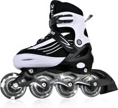 Bol.com Verstelbare inlineskates voor kinderen en volwassenen - zwart-wit - voor binnen en buiten aanbieding