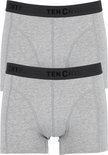 Twee grijze Ten Cate shorty's met zwarte merkband.