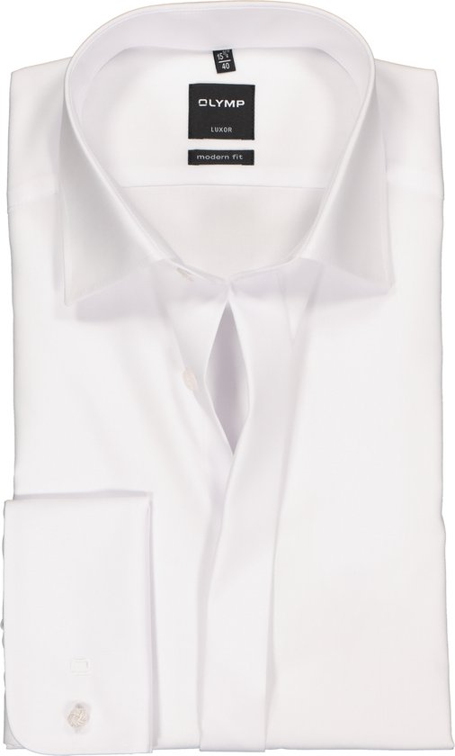 OLYMP Heren Businessoverhemd met lange mouwen Luxor, effen, comfort fit, New Kent, lichtblauw, 45