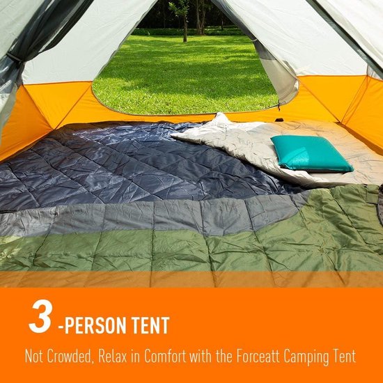 Tent ultralicht voor 2 en 3 personen - 4 seizoenen kamperen backpacken wandelen - dubbele deuren waterdicht eenvoudig op te bouwen — afbeelding 3