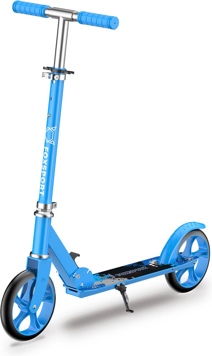 FOXSPORT Step - Draagkracht tot 100 kg - Opvouwbaar Step voor Kinderen/Volwassenen - voor Jongens en Meisjes - Drie instelbare hoogte-opties - PU-wielen van 20 cm - Step volwassenen met schokabsorptie - Blauw — afbeelding 6