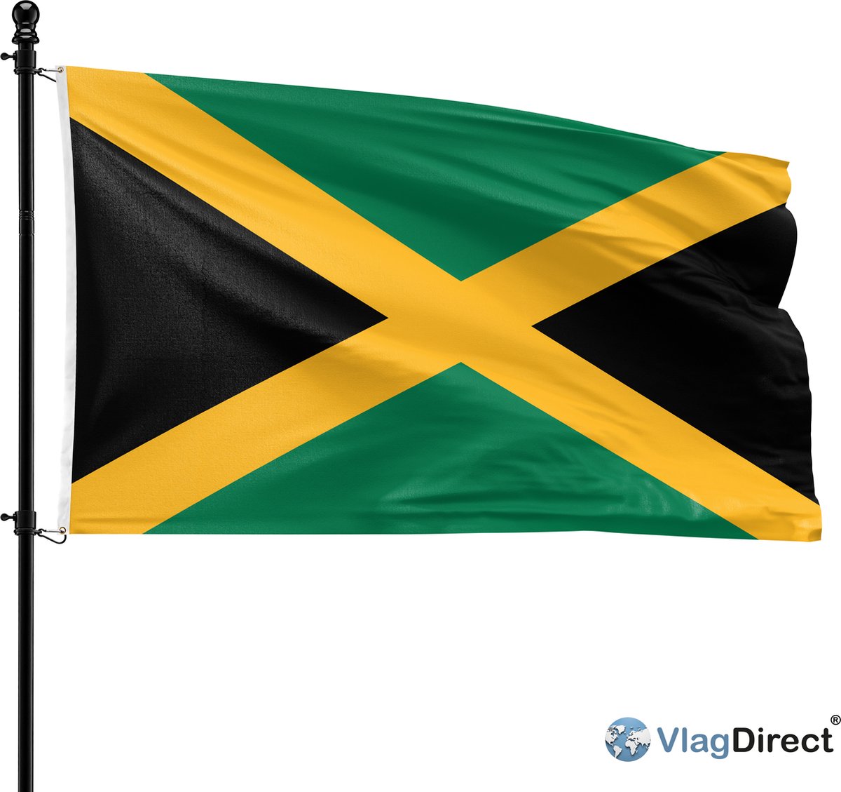 VlagDirect - Jamaicaanse vlag - Jamaica vlag - 90 x 150 cm.