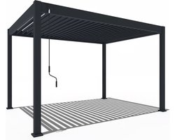 Orion Comfort terrasoverkapping - 300x400cm - Antraciet - Aluminium / Metaal / Vrijstaande / Luxe overkapping - Tuinprieel / Carport / Veranda / Pergola