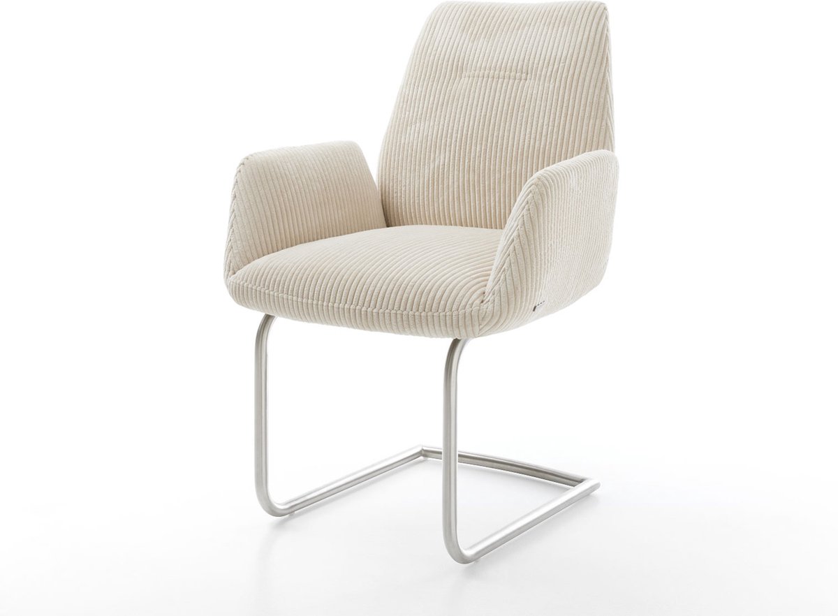Sledestoel Zoa-Flex sledemodel rond roestvrij staal koord beige pocketveer kern