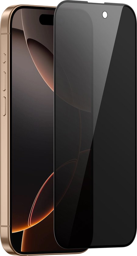 Protecteur d'écran adapté pour iPhone 16 Pro Protecteur d'écran Privacy Private Glas Trempé Tempered Glass Full Cover - Protecteur d'écran adapté pour iPhone 16 Pro Screen Protector Privacy Screen Cover - Entièrement opaque - 2 pièces