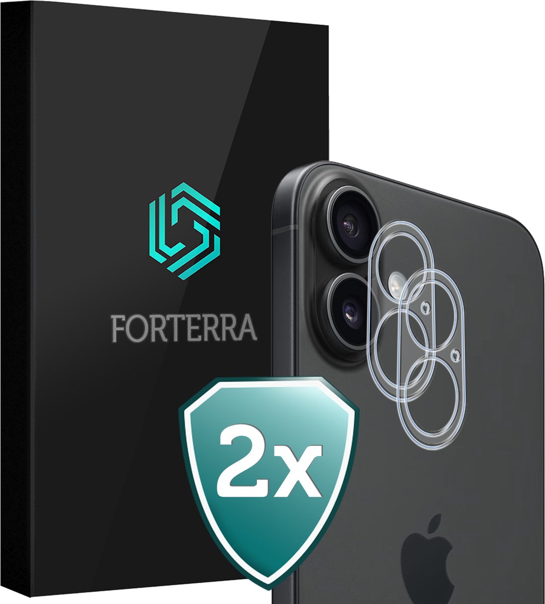 Camera Lens Protector 2 Stuks - Geschikt voor Apple iPhone 16 - Camera Screenprotector Beschermglas - Gehard Glas - Tempered Glass - Screen Protector