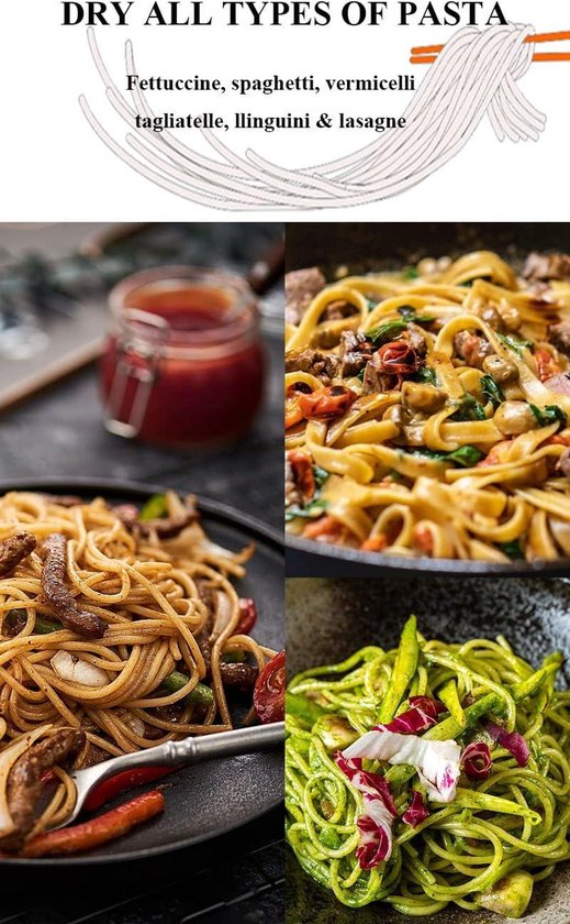 Pasta Drying Rack Foldable Spaghetti Noodle Hanger Stand Household Kitchen Gadgets - Fresh Spaghetti Dryers (Transparent) pasta droogrek van Merkloos — afbeelding 5