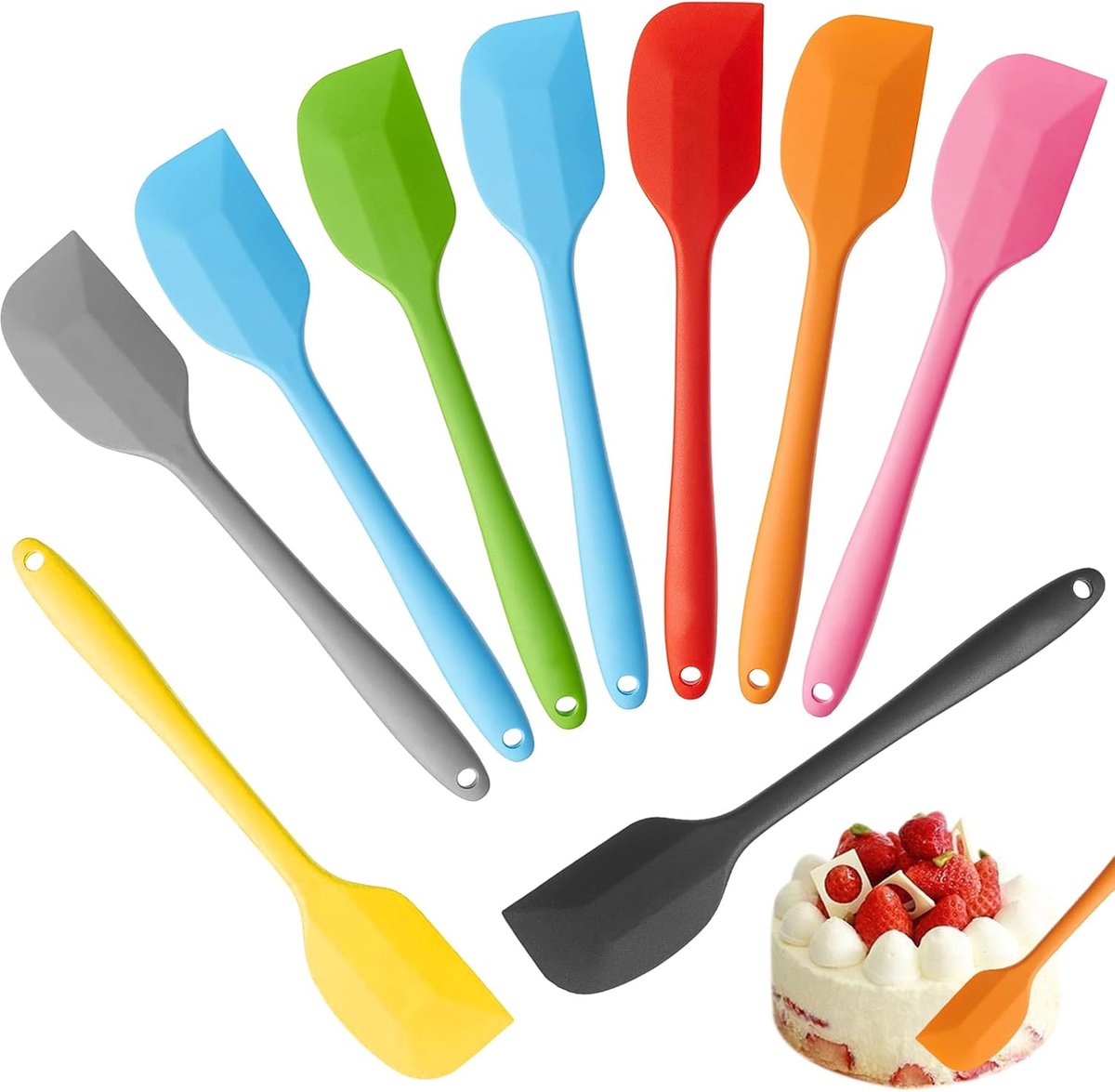 6 Stuks Siliconen Spatel Set Food Grade Non-Stick Hittebestendige Spatels Draaier Voor Het Koken Van Bakbakken