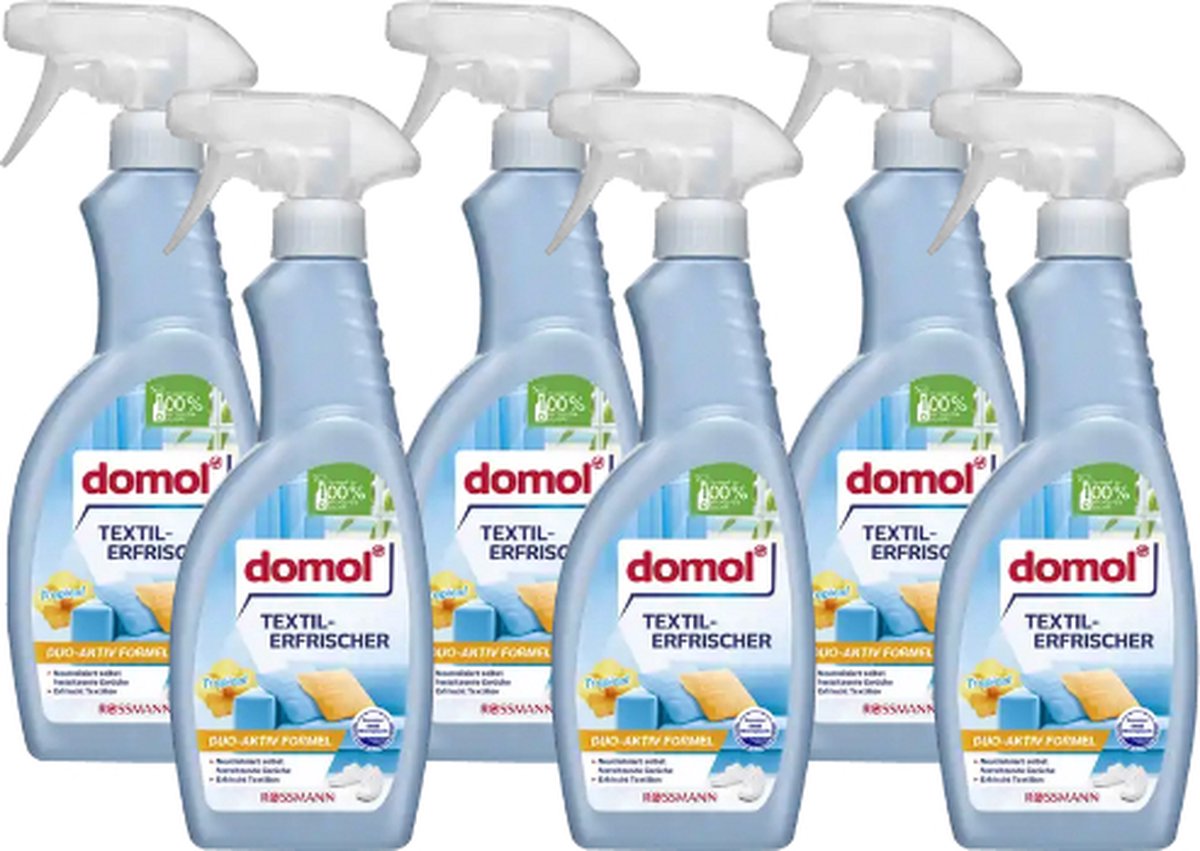Goedkoopste Domol Textielverfrisser Spray - Tropical - VOORDEELVERPAKKING | 6x 500ml | Verwijdert nare geuren