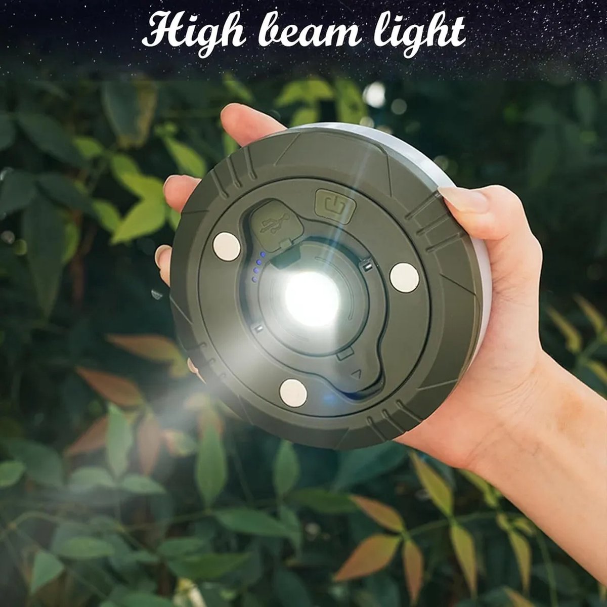 Campinglichtketting, oprolbaar, waterdichte draagbare led-lichtketting 10 m, USB-oplaadbare campinglamp, lichtketting, voor buiten, camping, buiten, binnen, decoratie (kleur, 20