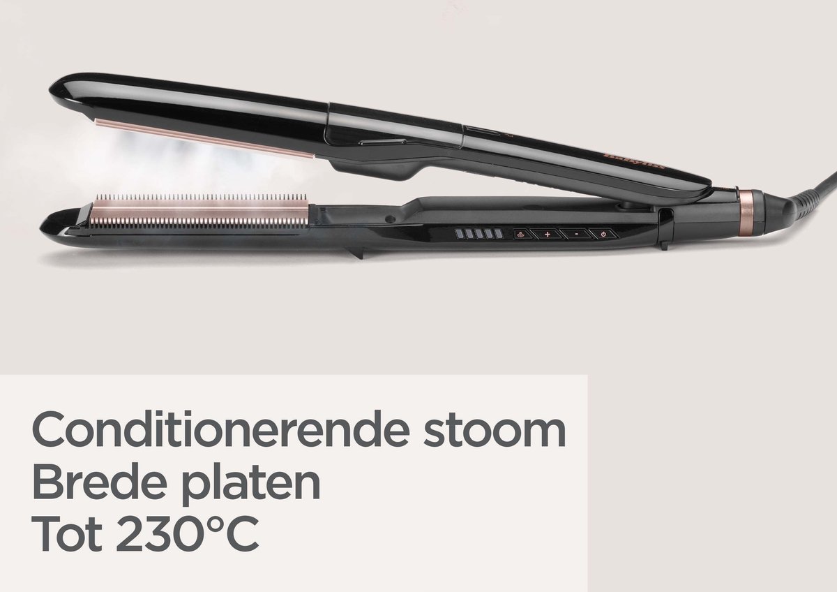 BaByliss Steam Smooth ST493E Stijltang met Stoomfunctie - afbeelding 3