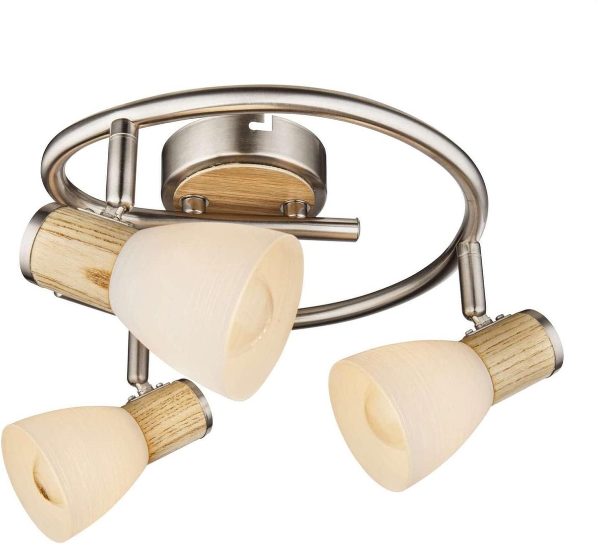 Plafondspot 3 lampen houten applicatie beweegbare spots - moderne woonkamer verlichting