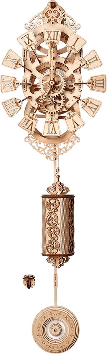 Wood Trick - Modelbouw 3D houten puzzel – Slingerwandklok - Pendulum Wall Clock (WDTK035) – 251 stuks - Geen lijm noch verf nodig — afbeelding 13