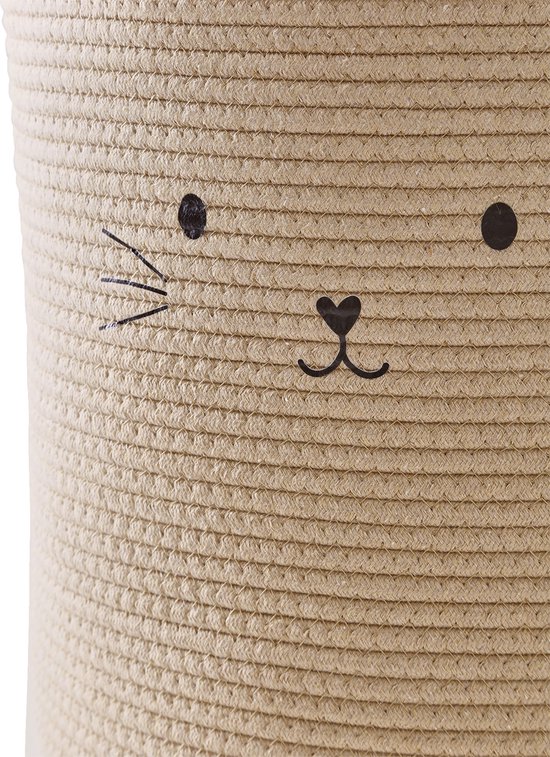 Vertbaudet Panier de rangement XL en corde de coton Chat