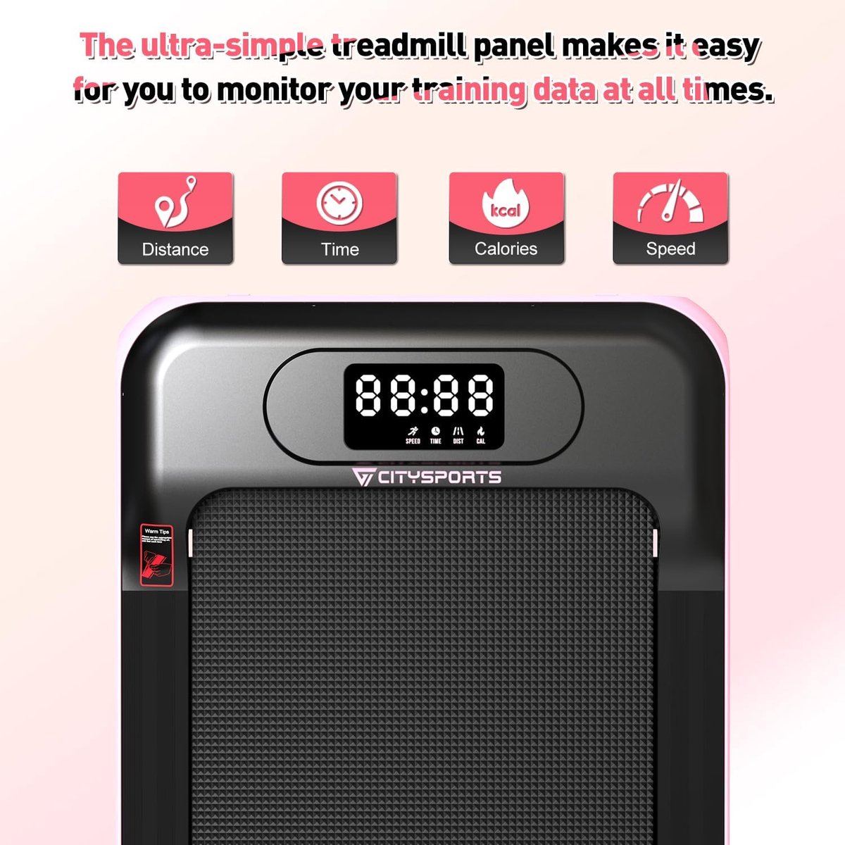 Afbeelding 3 van CITYSPORTS WP8 - loopband voor thuis - Wandelband - Walking Pad - Loopband Elektrisch -Treadmill - afstandsbedieningen - APP - elektrische loopband voor kantoor