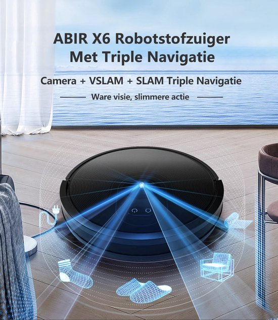 Robotstofzuiger Met Watertank - Robotstofzuiger Met Dweilfunctie - Natte En Droge Reiniging - Intelligent Automatisch Opladen - Kaart Geheugen - Werkt Met Alexa En Google Home - Afstandsbediening
