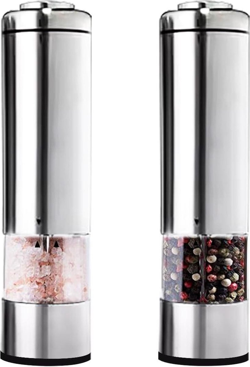 Elektrische Salt and Pepper Mill set Pepermolen en zoutmolen met roestvrijstalen behuizing