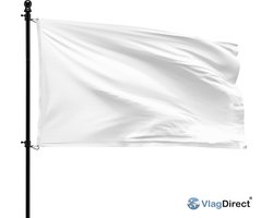 VlagDirect - Witte vlag - Overgave vlag - Vrede vlag - Wapenstilstand vlag - 90 x 150 cm.