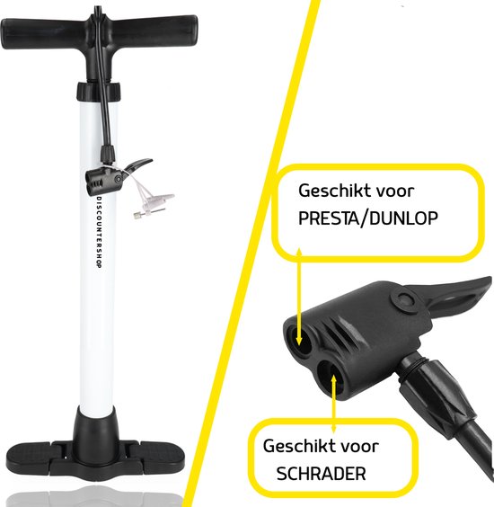 Fietspomp met inklapbare voet - geschikt voor racefiets en mountainbike - vloerpomp max 12 Bar van Dresco — afbeelding 4