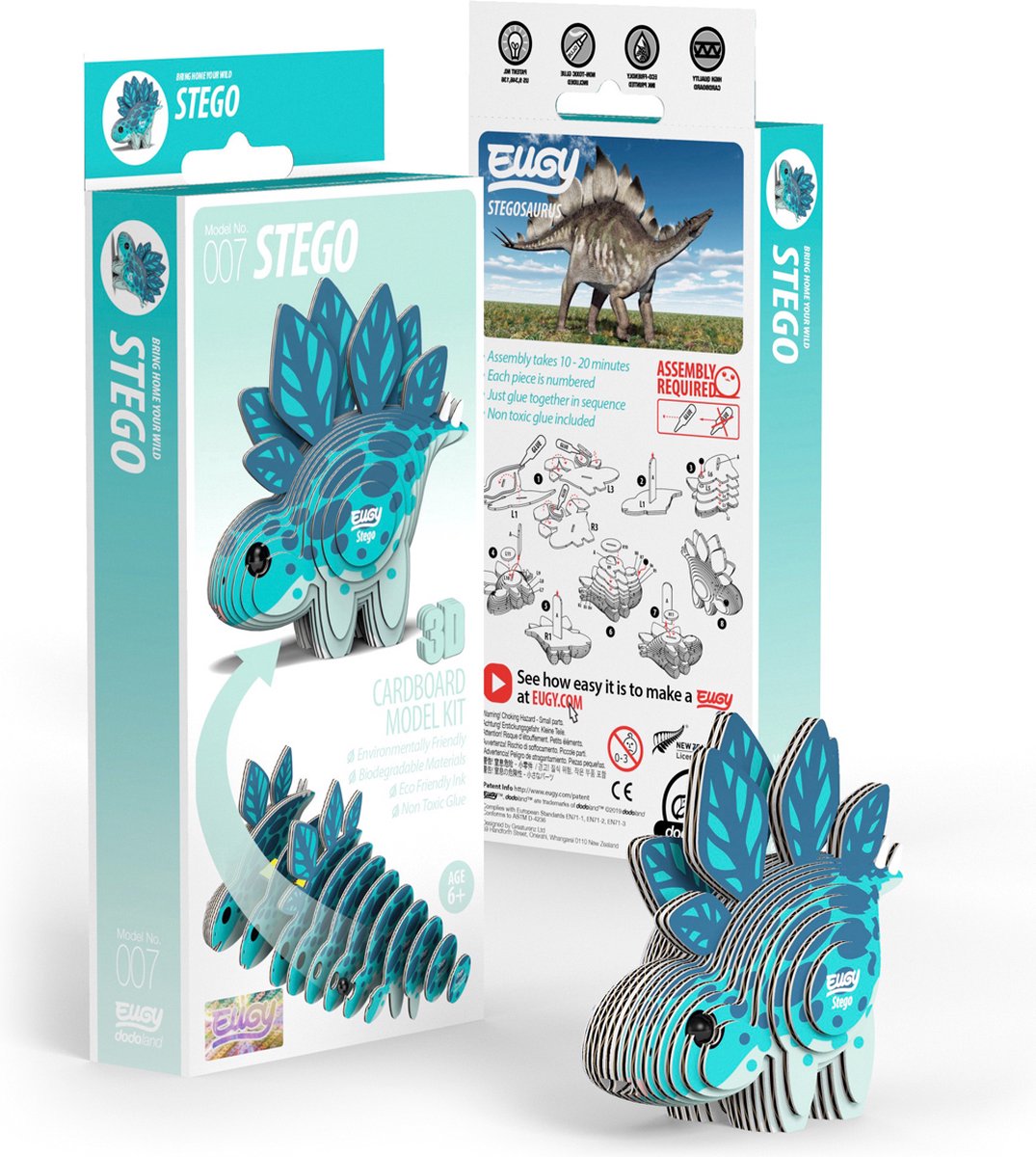 EUGY 3D Puzzel - Stego - Prehistorie - Duurzaam - Verzamel Ze Allemaal - 6 Jaar