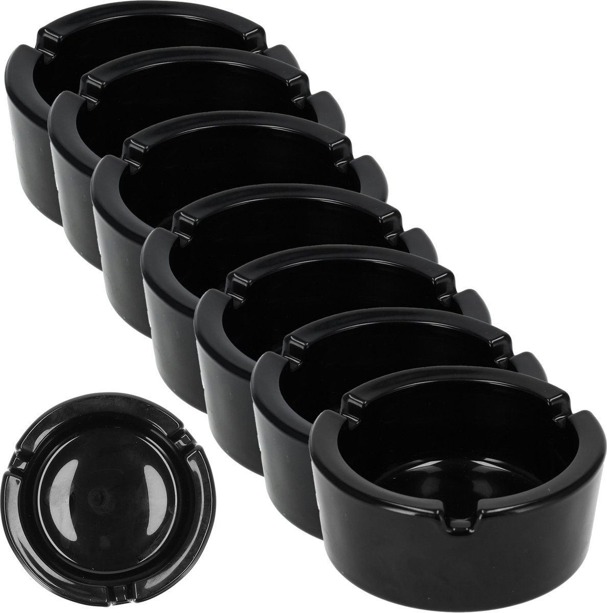 Goedkoopste Glazen Asbakken Dia 8.5cm | Set van 7 Horeca Asbak | Ideal Tafelasbak voor Thuis, Hotels, Bars & Feestjes