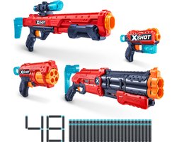 foto van XSHOT Excel Ultimate Shootout Pack (4 Blasters, 48 Darts, 6 Cans) van ZURU - speelgoedblaster