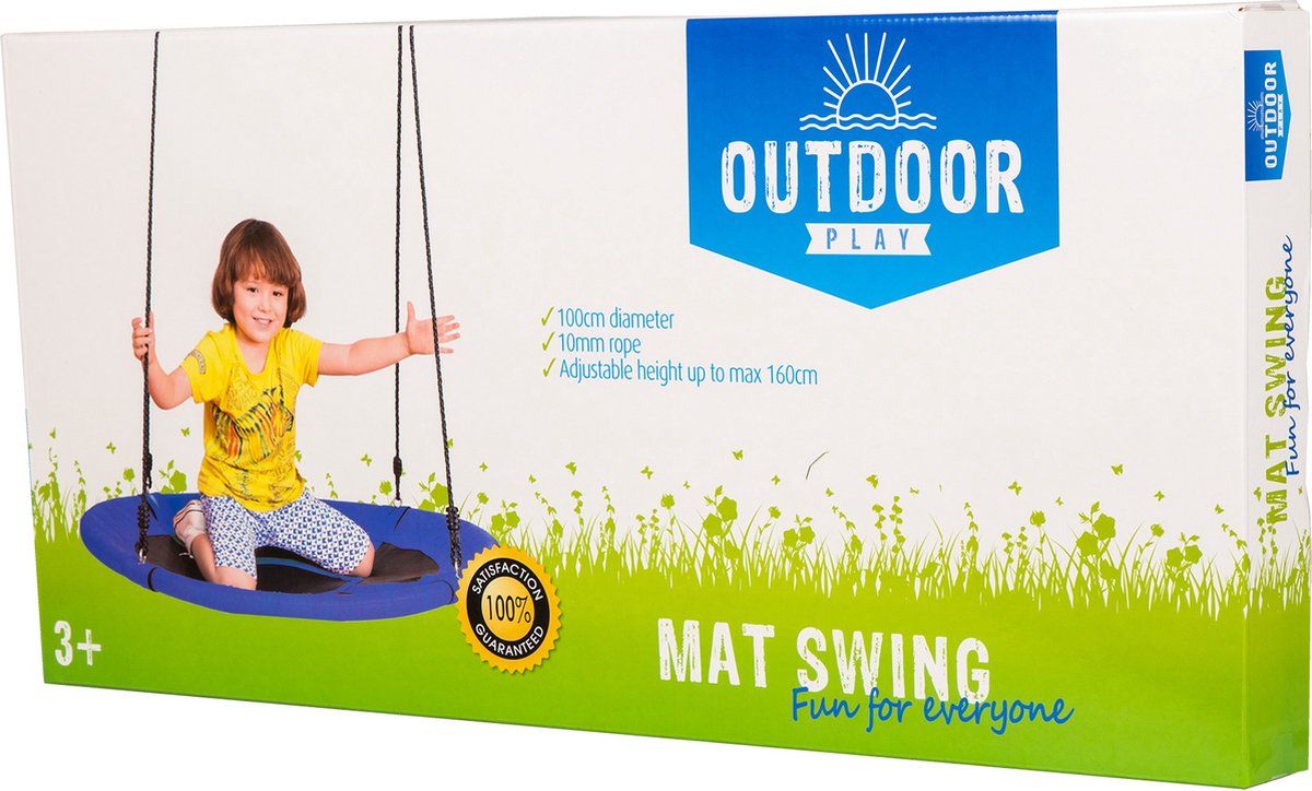 Outdoor Play Schommel - Speelgoed - diameter 100cm - Max 100kg - Verstelbaar ophangtouw — afbeelding 9
