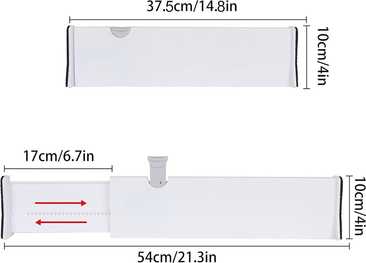 SENENQU Lot De 4 Separateur De Tiroirs Cuisine Extensible 28-44 CM