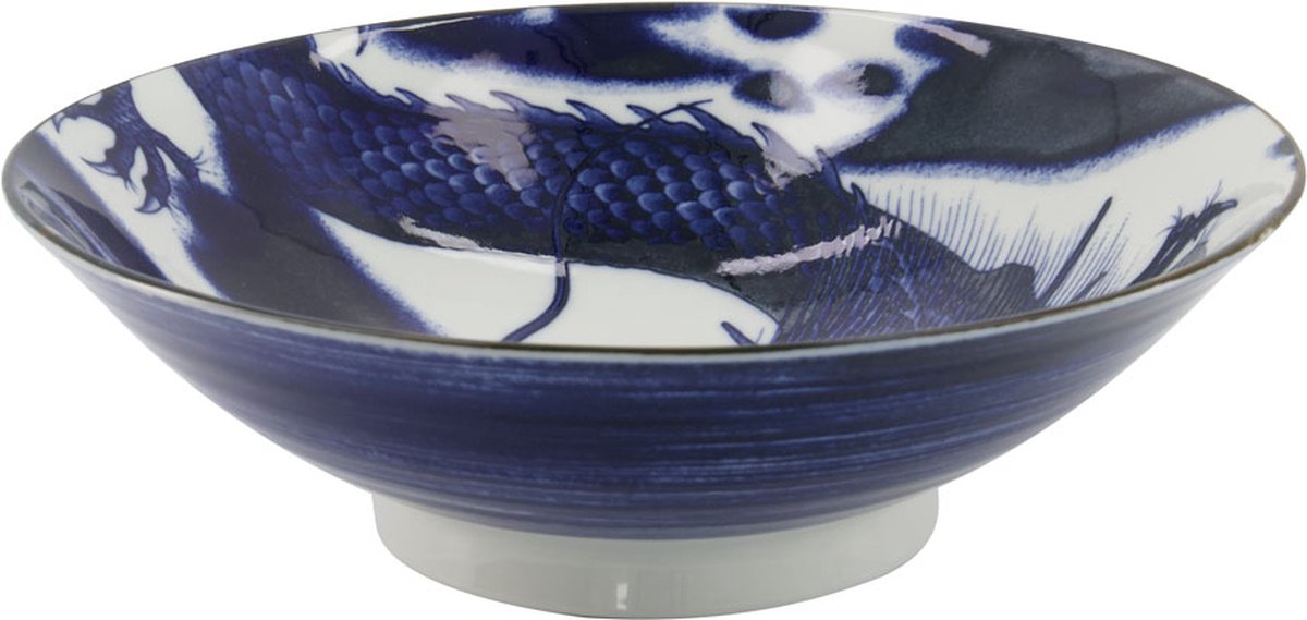 TOKYO DESIGN STUDIO - Japonism Dragon Menbachi Bowl 25.2x7.7cm 1600ml Blue 3/24