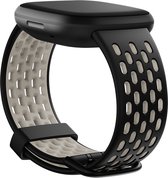 Fitbit Versa 3/Sense - Sport Band - black/Lunar White - Large 180/220mm - Sense, Sense 2, Versa 3, Versa 4 - Smartwatchbandje